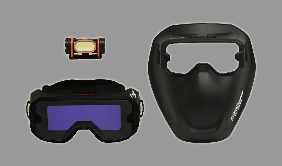 LEDライト・溶接ゴーグル・フェイスマスク取り外し可能!!